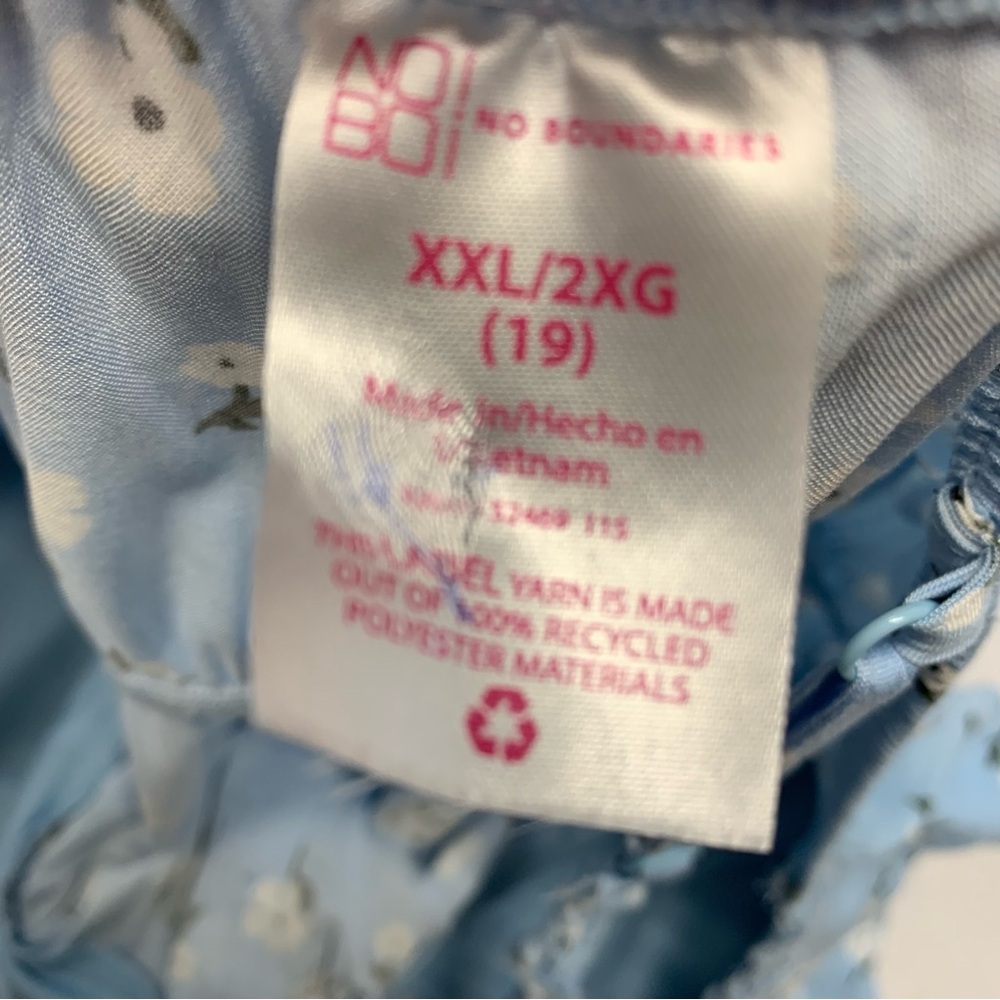 No Boundries Y2K Babydoll Tank Cami Junior 2X Blue Floral Ruffle Feminine Retro - Picture 7 of 10